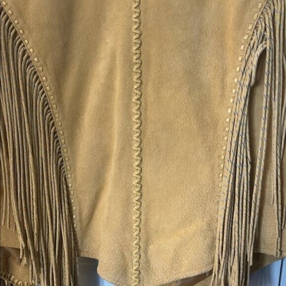 Cripple Creek 100% Leather Fringe Western Jacket M Beaded Cowgirl Rodeo Style - Picture 2 of 11